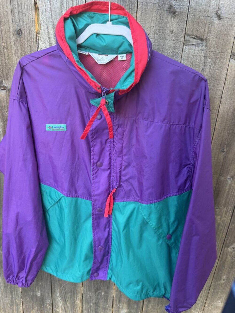 VINTAGE COLUMBIA RADIAL SLEEVE WINDBREAKER JACKET MENS M